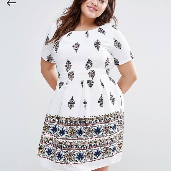 ASOS Curve Dresses & Skirts - ASOS Midi Dress with Border Print